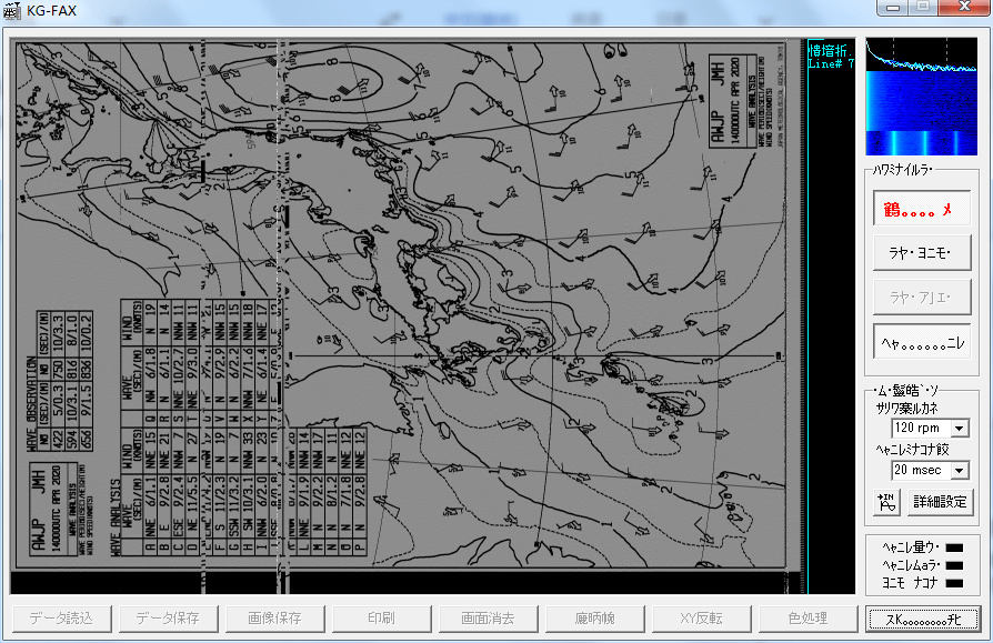 接收日本JMH气象传真